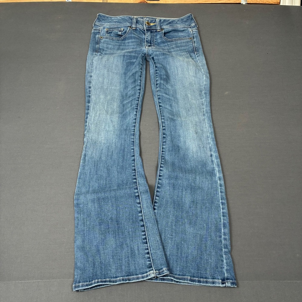 Y2K American Eagle Super Stretch Kick Boot Cut Jeans Womens Size 2 Short (26x28)